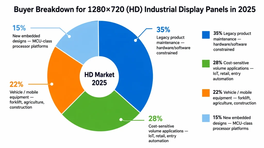 2025 industrial HD panel buyer segment breakdown — pie chart