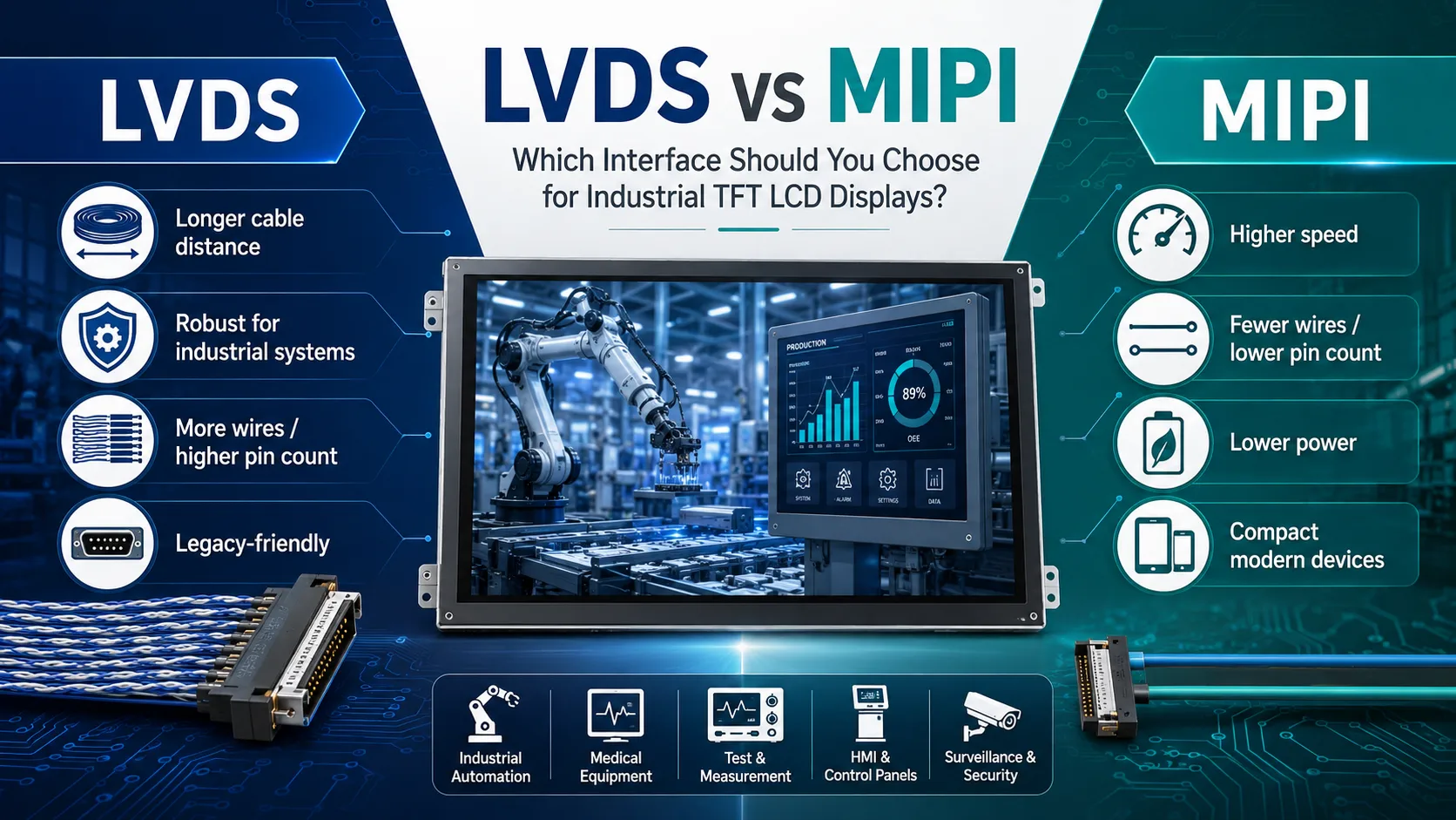 LVDS vs MIPI for Industrial TFT LCD Displays Which Interface Should You Choose