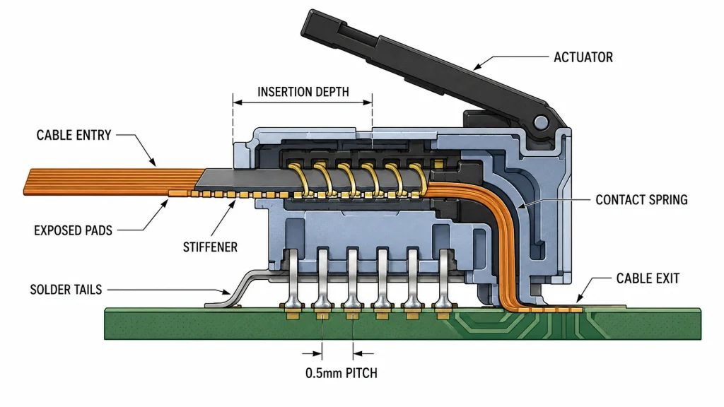 Anatomy of an LCD FPC and FFC mating system