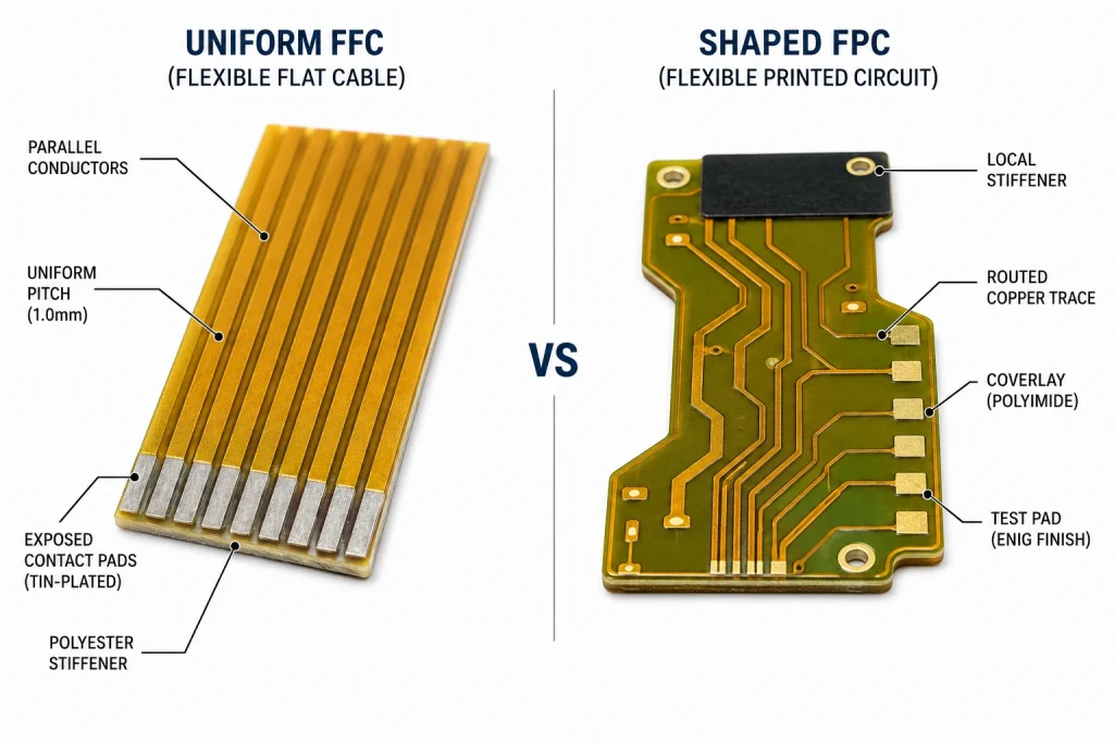 FFC and FPC construction comparison