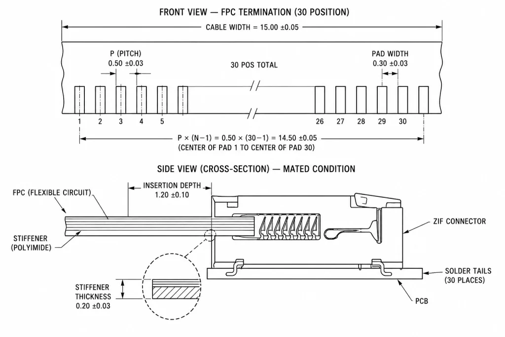 How to measure pitch, contact span, and insertion depth