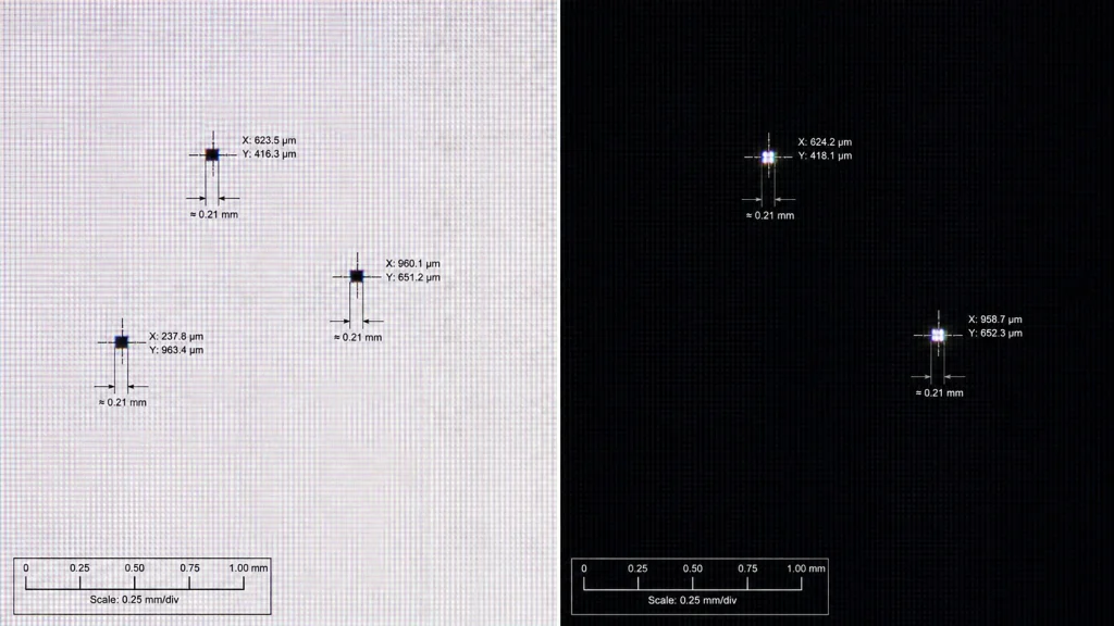 Black and bright spot defects on a TFT LCD panel