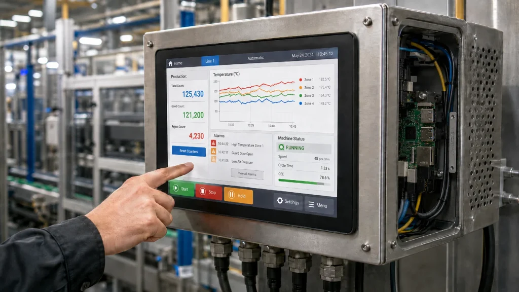 Factory Raspberry Pi HMI installation overview