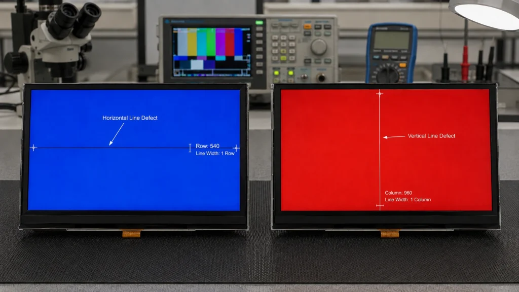 Horizontal and vertical line defects on LCD panels