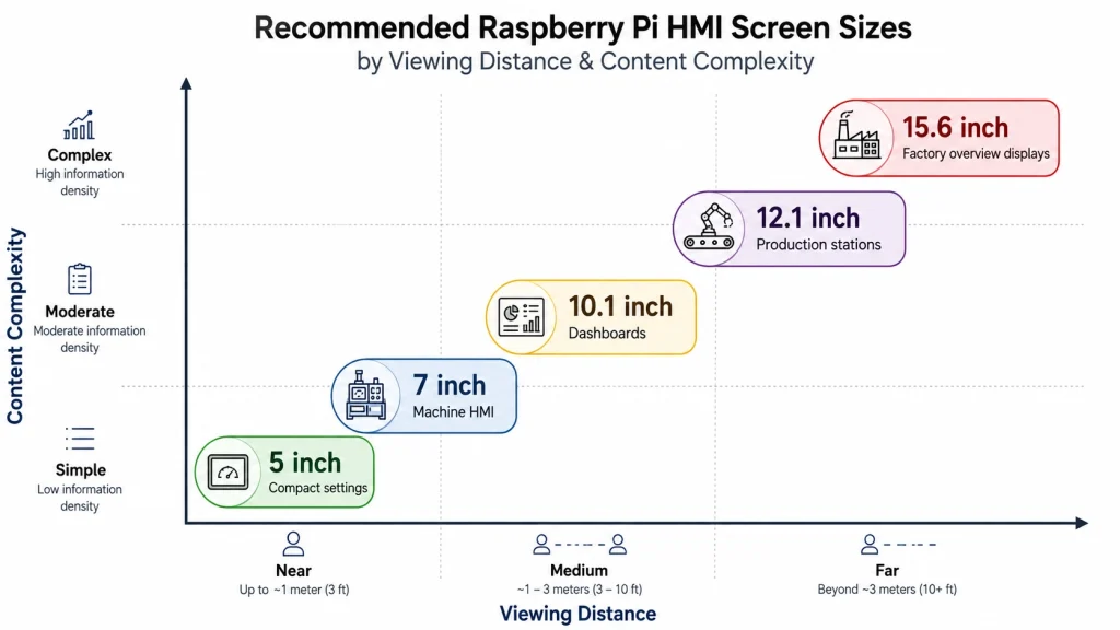 HMI size and viewing distance chart