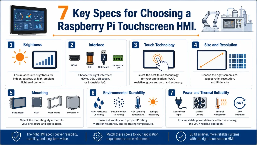 7-spec selection checklist infographic