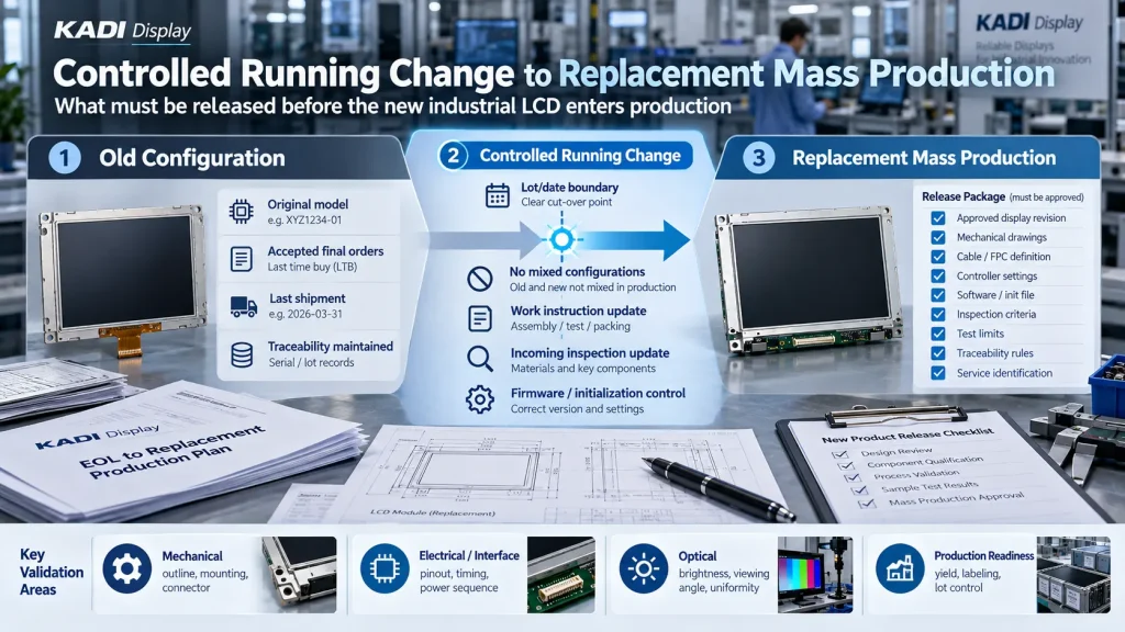 Industrial LCD EOL running change diagram