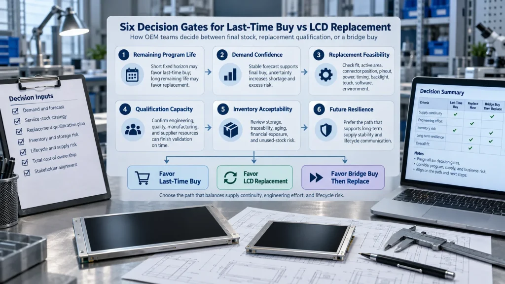 Industrial LCD last-time buy vs replacement decision framework