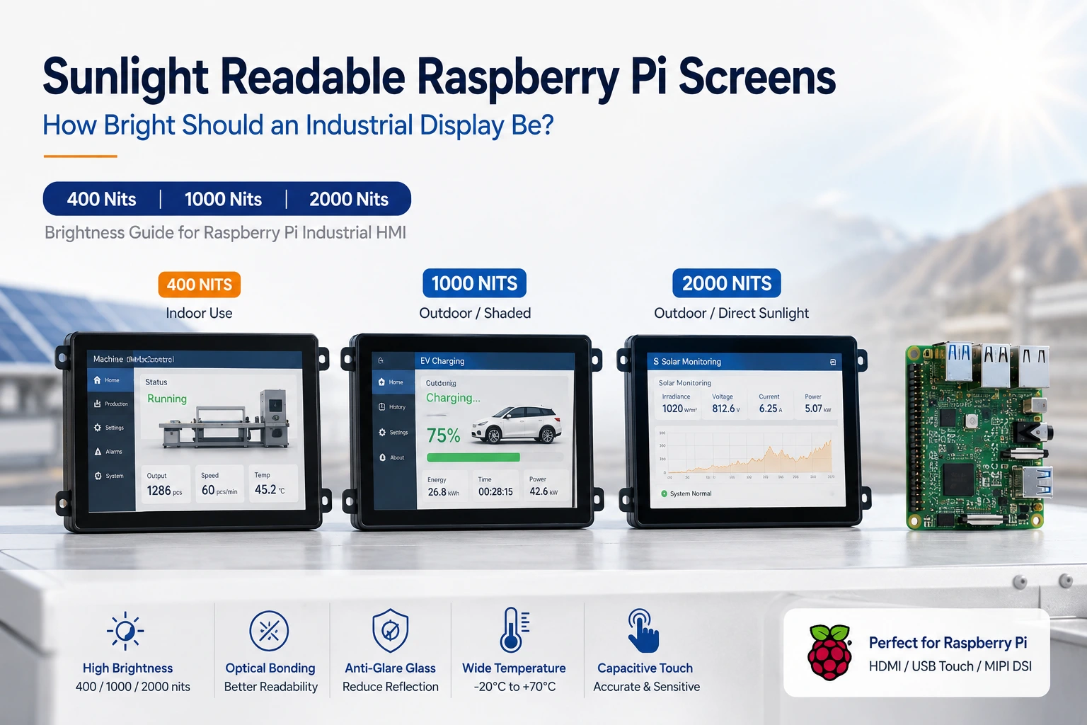 Sunlight Readable Raspberry Pi Screens