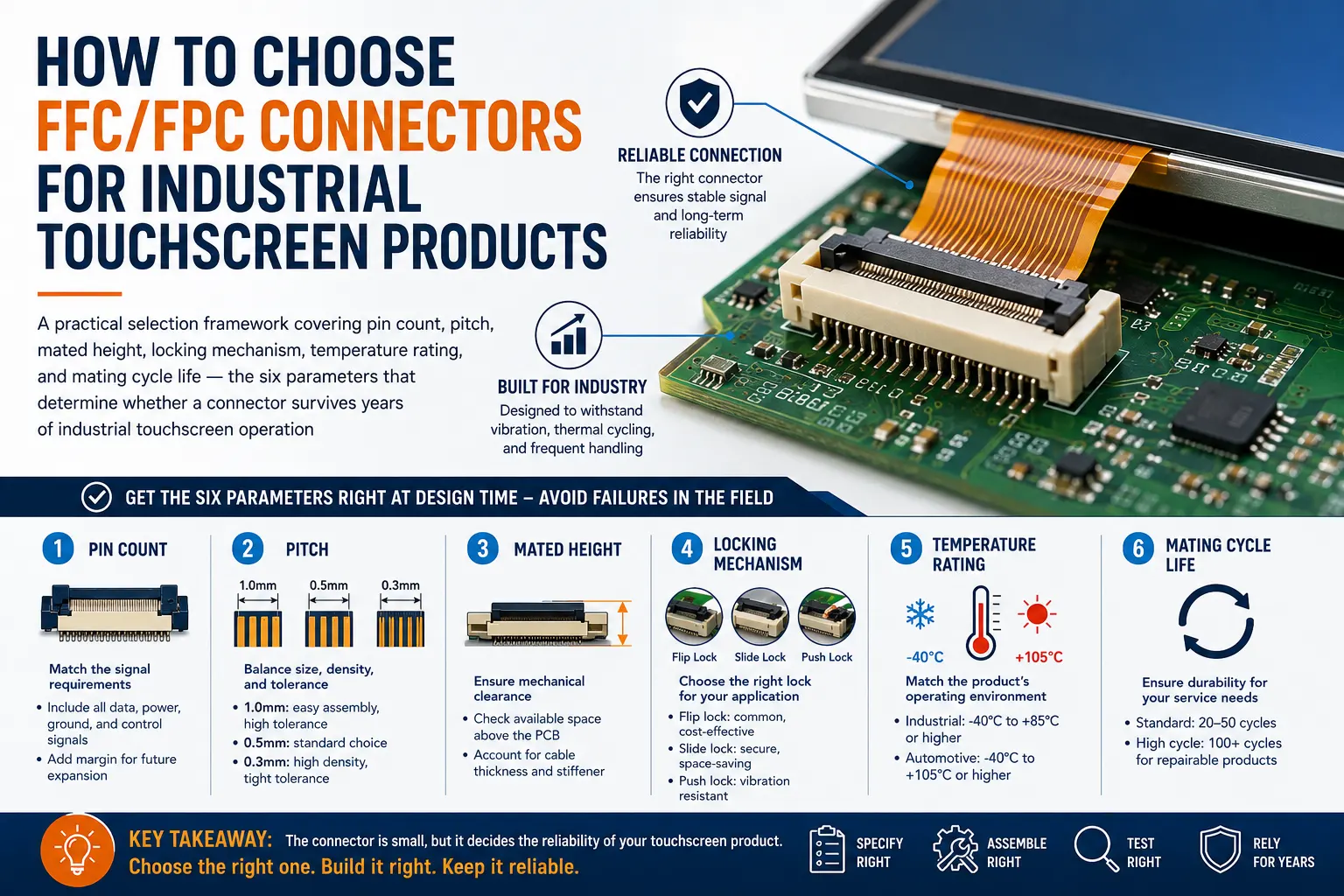 How to Choose FFC/FPC Connectors for Industrial Touchscreen Products