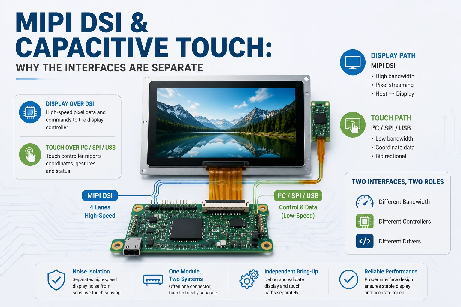 MIPI DSI and Capacitive Touch: Why the Interfaces Are Separate