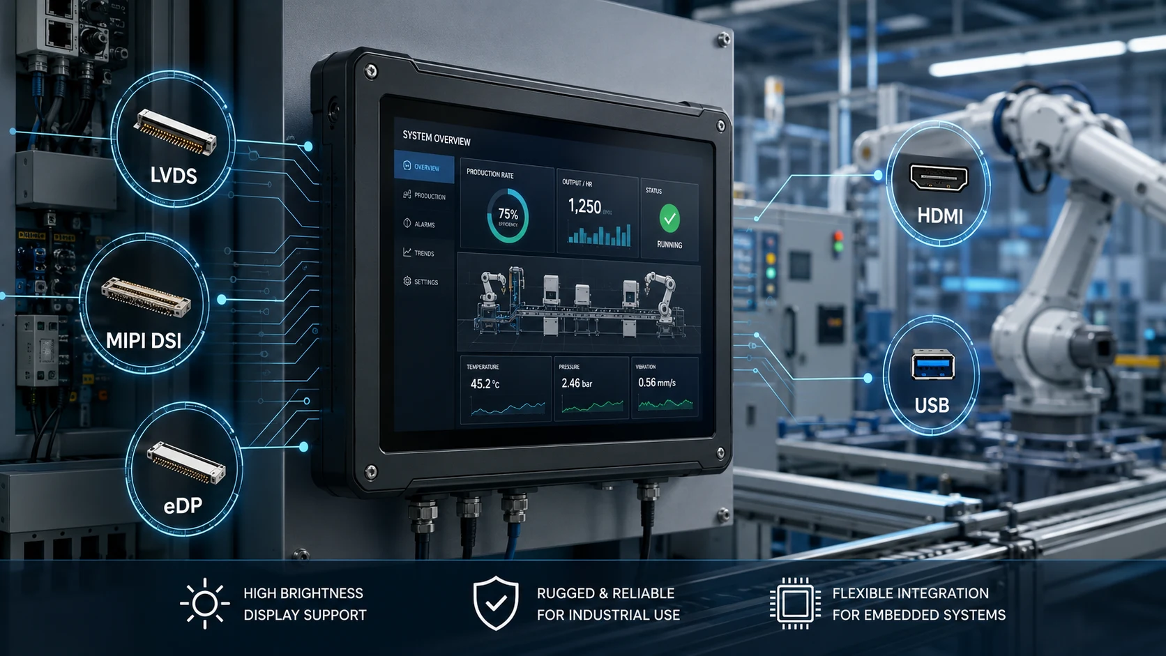How to Choose Display Interfaces for Rugged Industrial HMI and Panel PC Projects