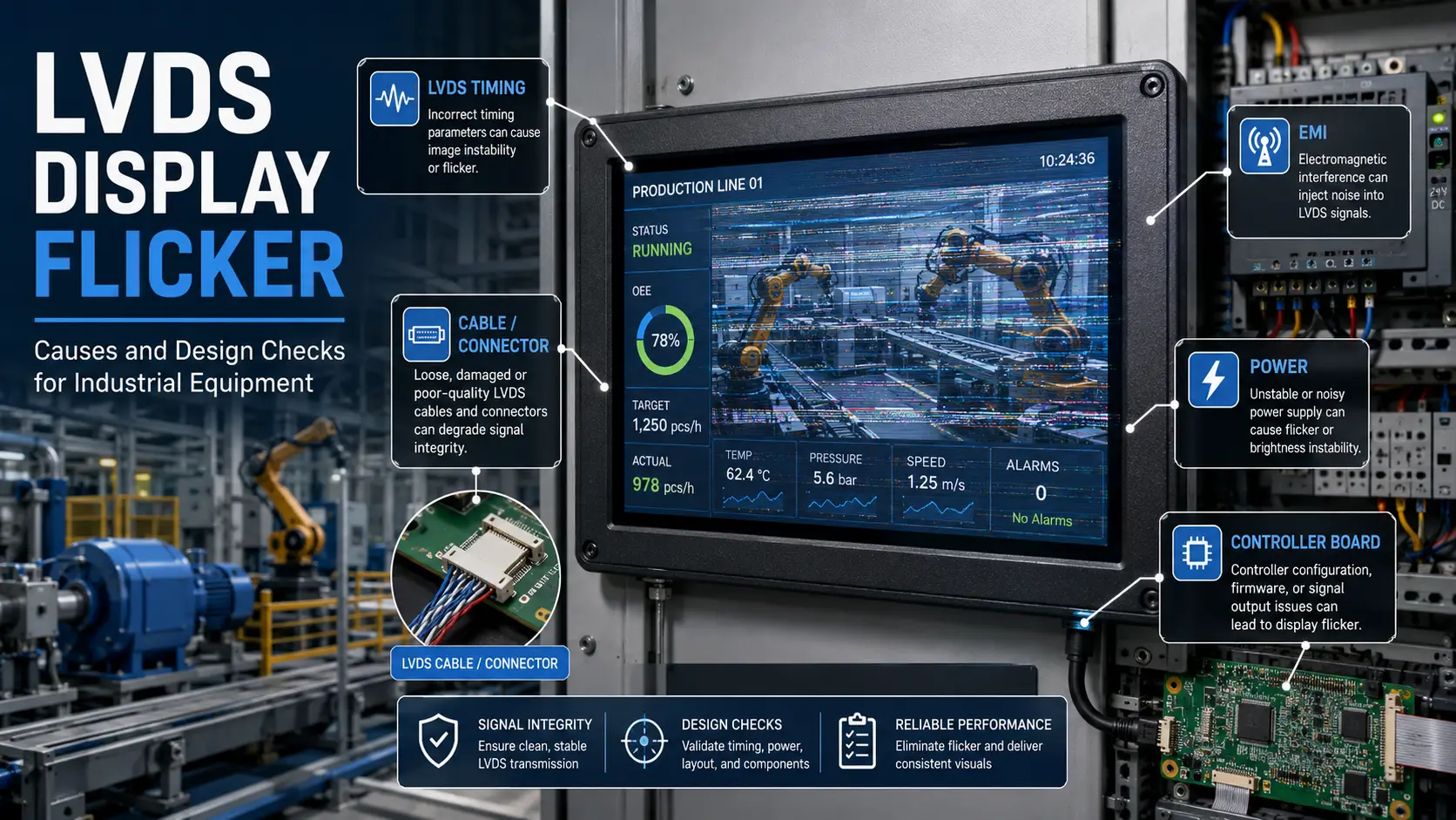 Why Does an LVDS Display Flicker in Industrial Equipment Causes and Design Checks